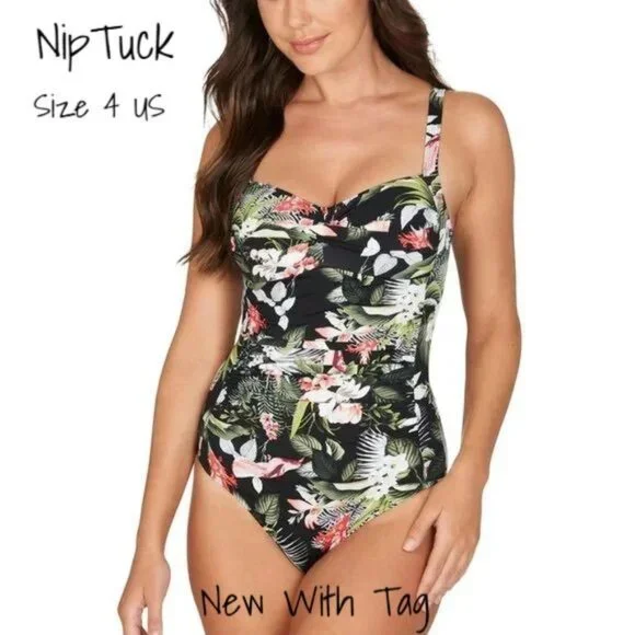 Nip Tuck Tummy Control One Piece Swimsuit Joann Size 4 US - New with Tags - Picture 1 of 2